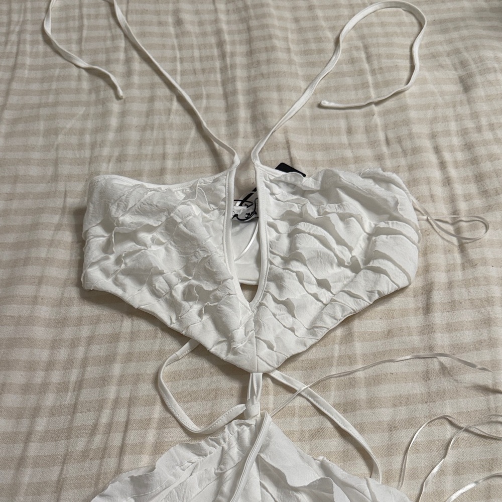 Fashion Nova White Halter Dress